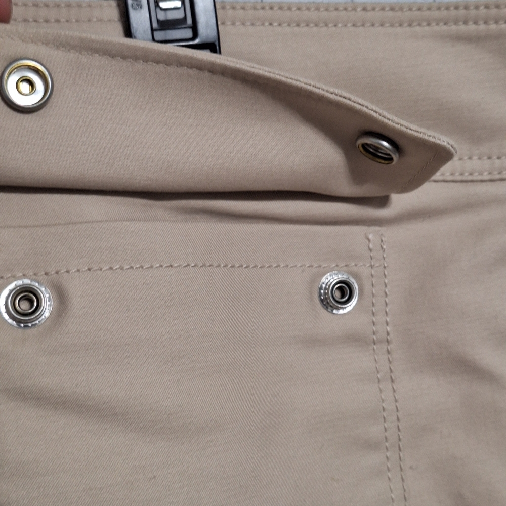 Ann Taylor Tan Zip Front Pocket Mini Skirt | Workwear Career Classic - Picture 7 of 8